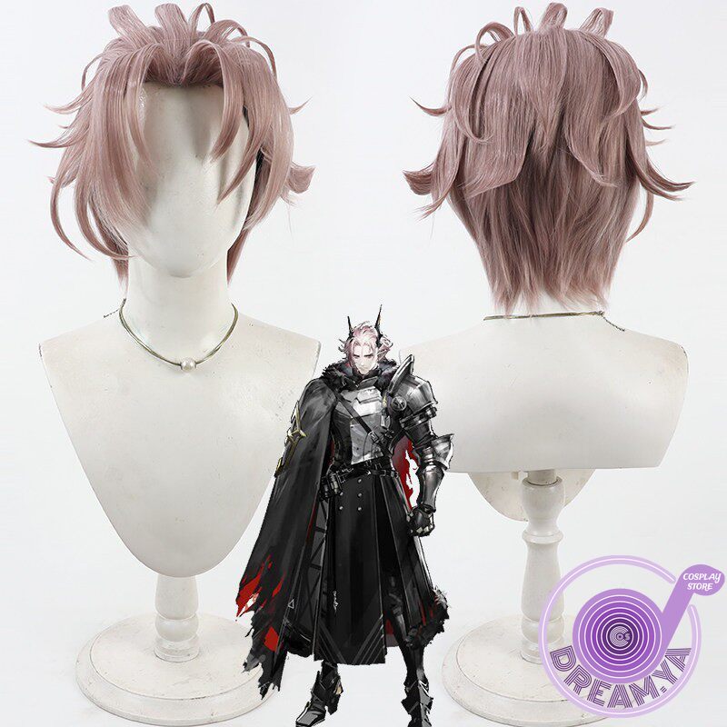 Synthetic Wigs - Theresis Cosplay-Perücke, Arknights, rosa, kurzes Kunsthaar,