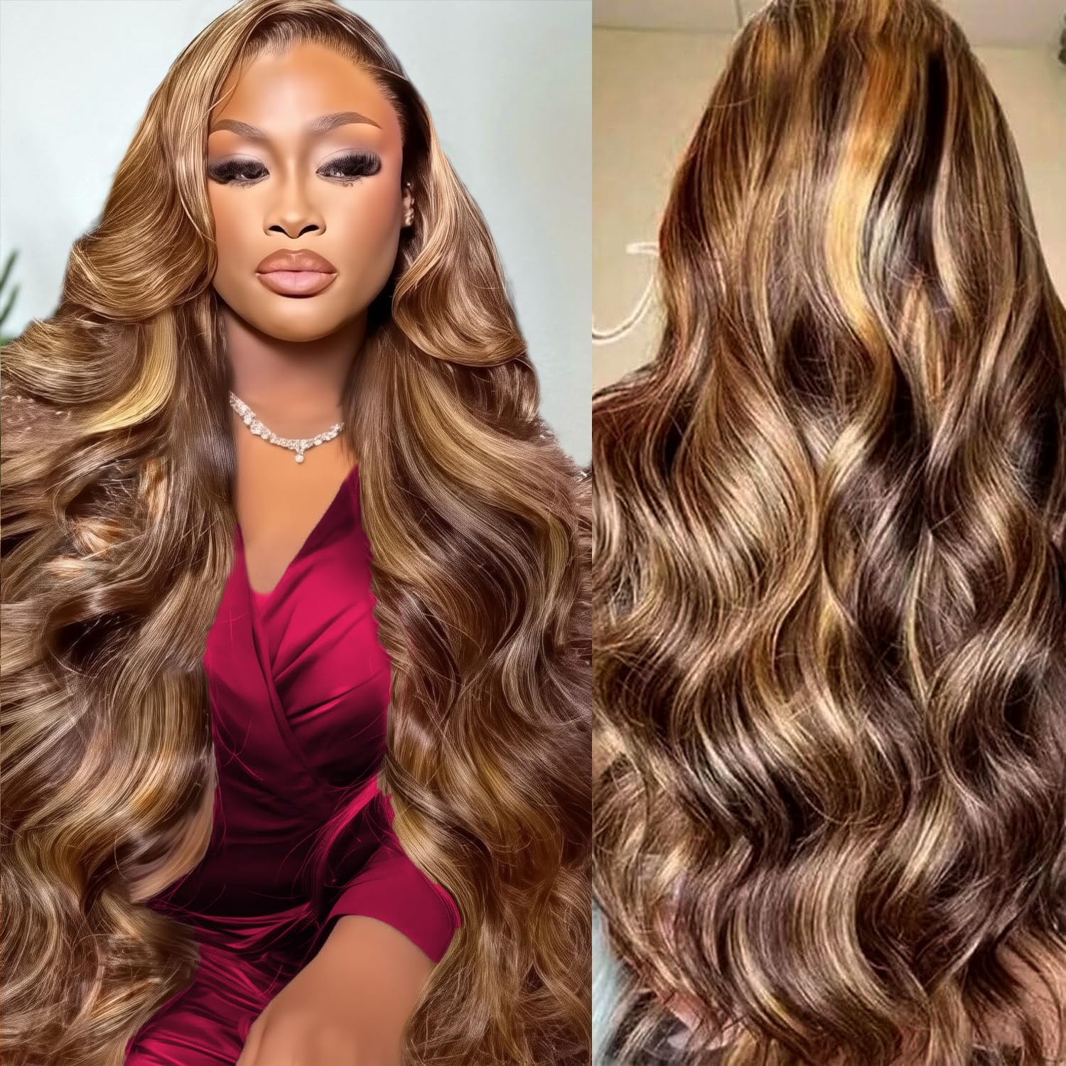 Lace Front Wigs - HD Highlight 46 Zoll 13x4 Body