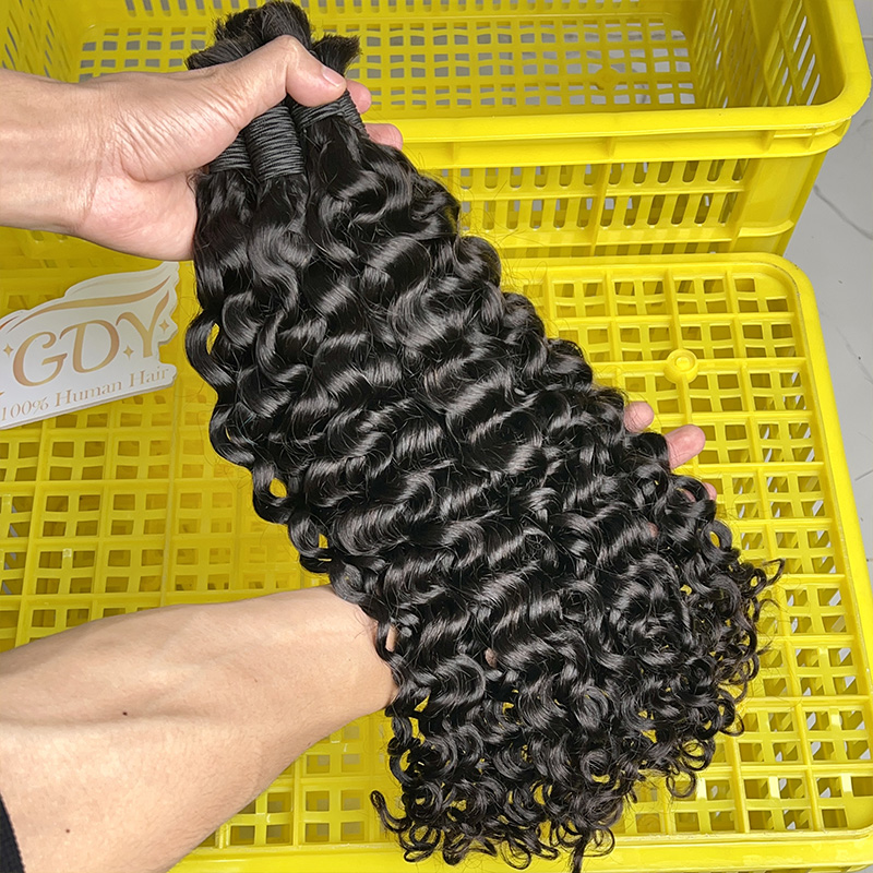 Water Wave Bulk Human Hair For Braiding - 100% Echthaar zum Flechten Wasserwelle Unbehandeltes