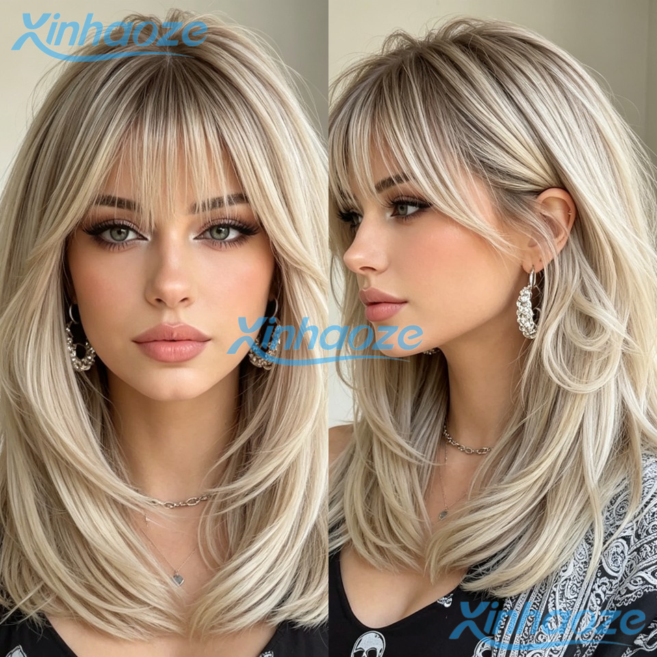 613 Blonde Body Wave Lace Front Wig - Fransen-Echthaarperücken in Platinblond, Kurze Brasilianische 13x4