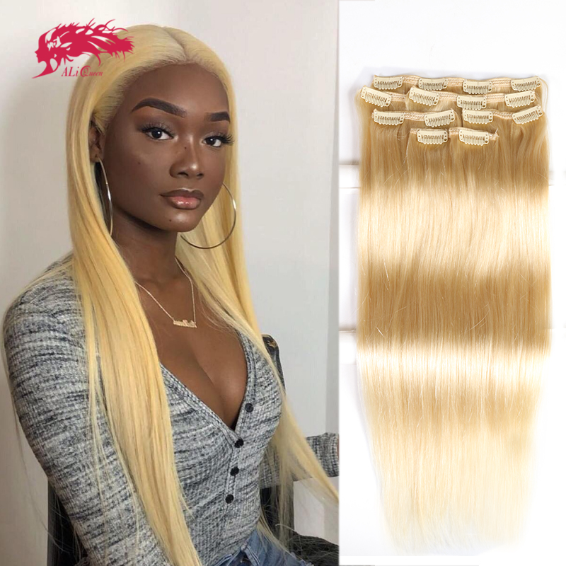 Seamless Clip In Hair Extensions Human Hair - Ali Queen 7-teilige Clip-in Haarverlängerungen Echthaar