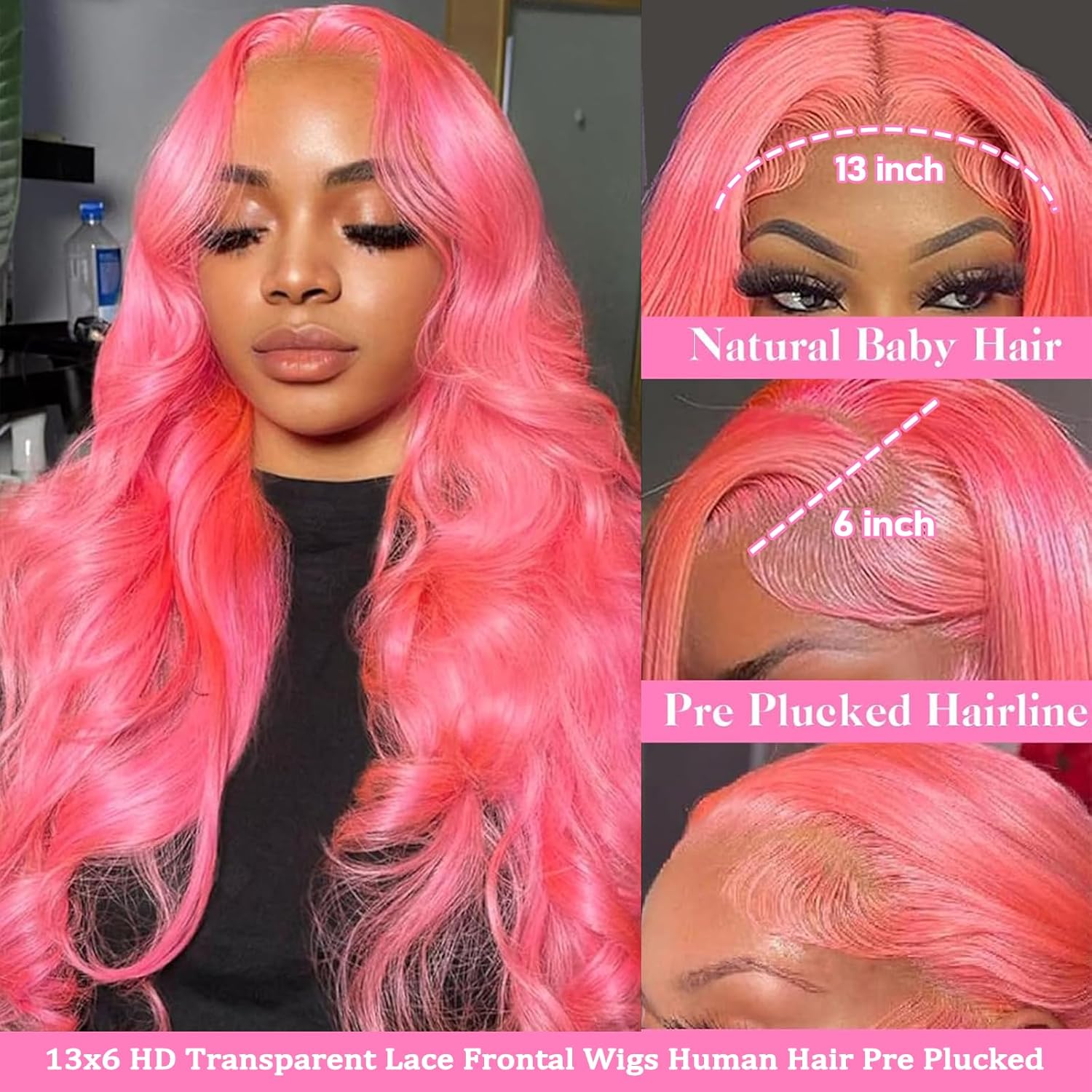 Rosa Lace-Front-Perücken aus E – Hd Lace Frontal Wig Human Hair Pre Plucked Bewertung und Preis