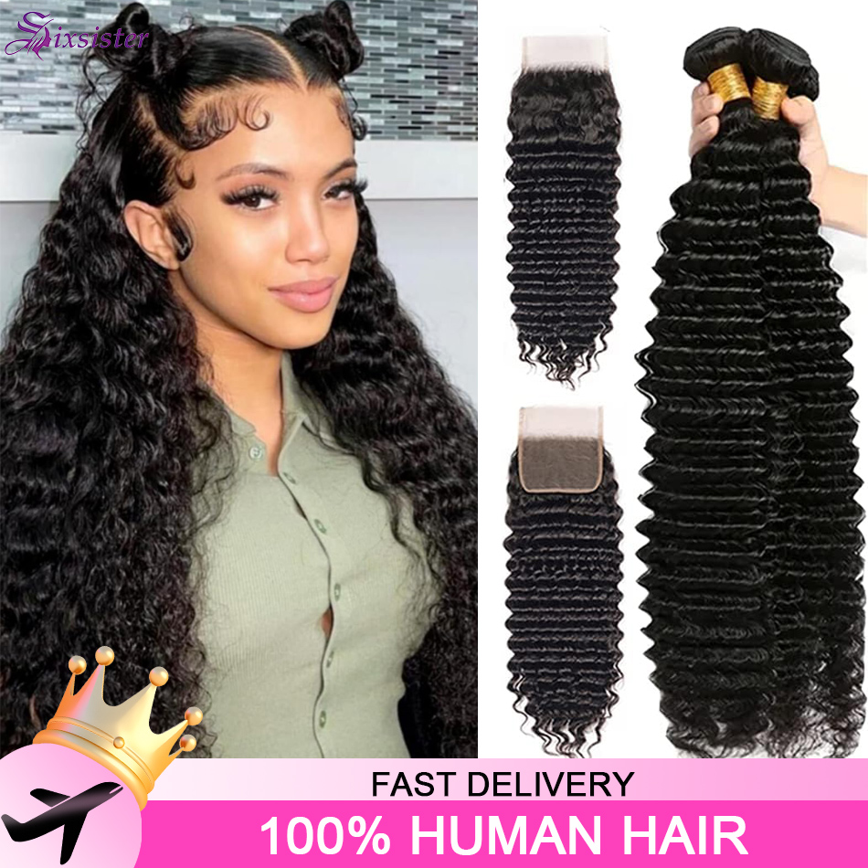 Deep Wave Echthaar-Bündel mit  – Deep Wave 3 Bundles With Closure Bewertung und Preis