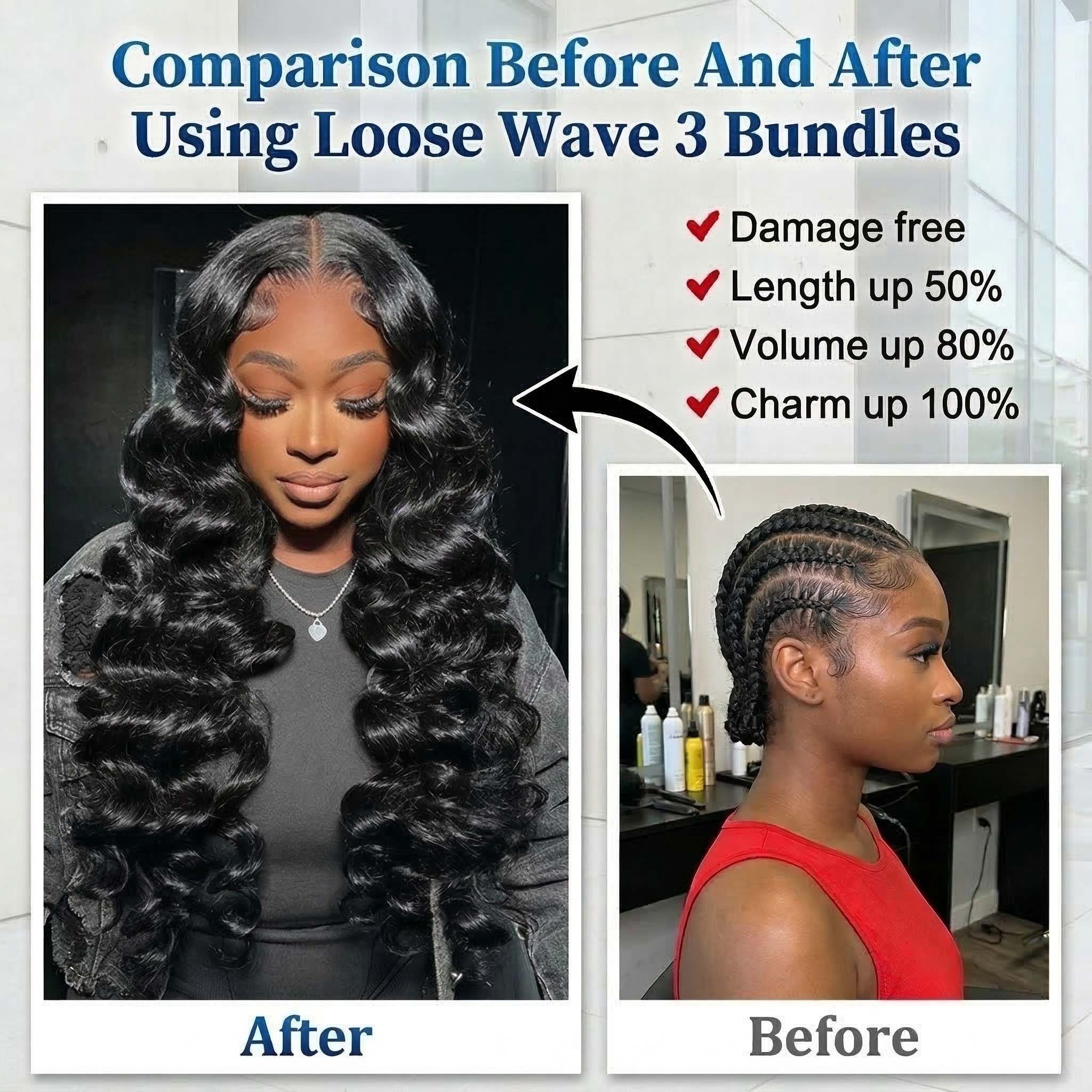 30-40 Zoll Loose Wave Bundles  – Deep Wave 3 Bundles With Closure Bewertung und Preis