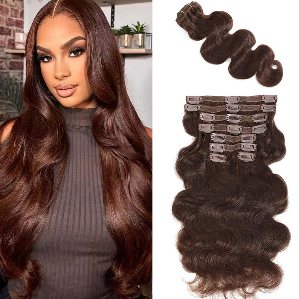 # 4 schokoladenbraune Körperwe – Seamless Clip In Hair Extensions Human Hair Bewertung und Preis