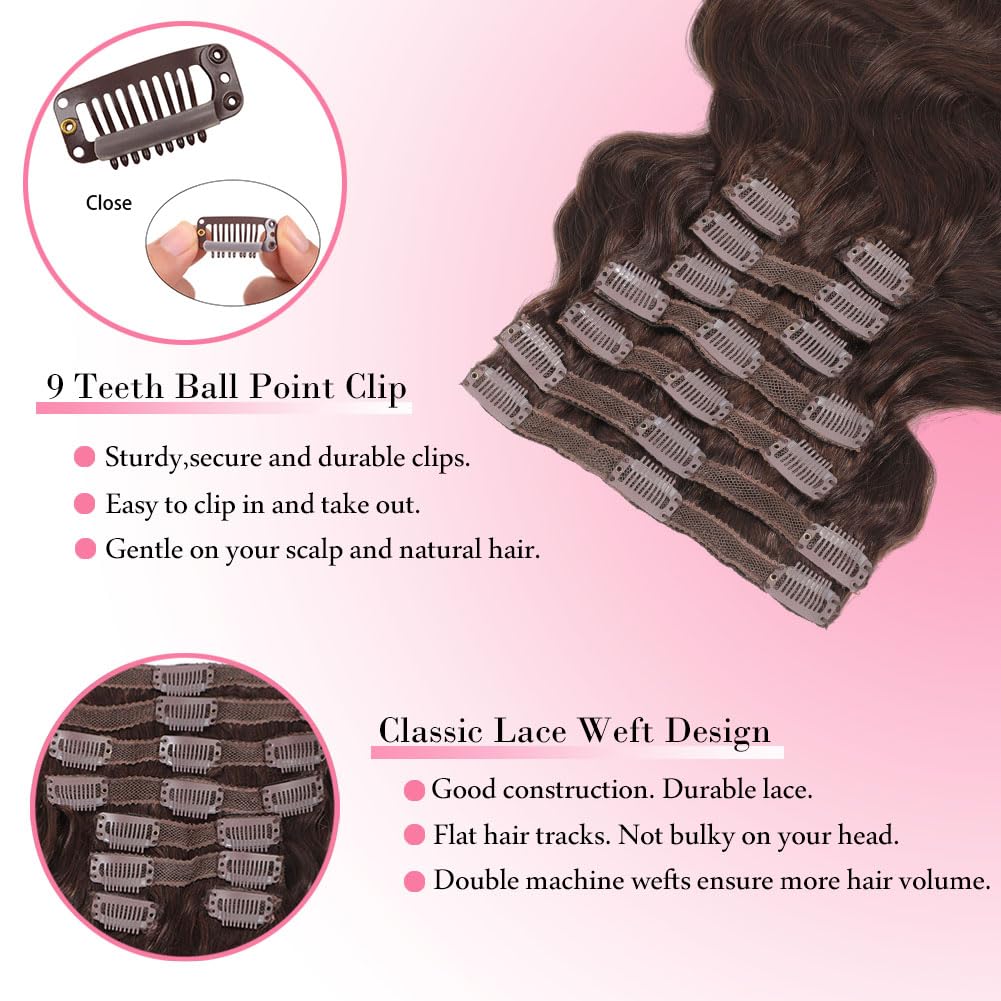 # 4 schokoladenbraune Körperwe – Seamless Clip In Hair Extensions Human Hair Bewertung und Preis