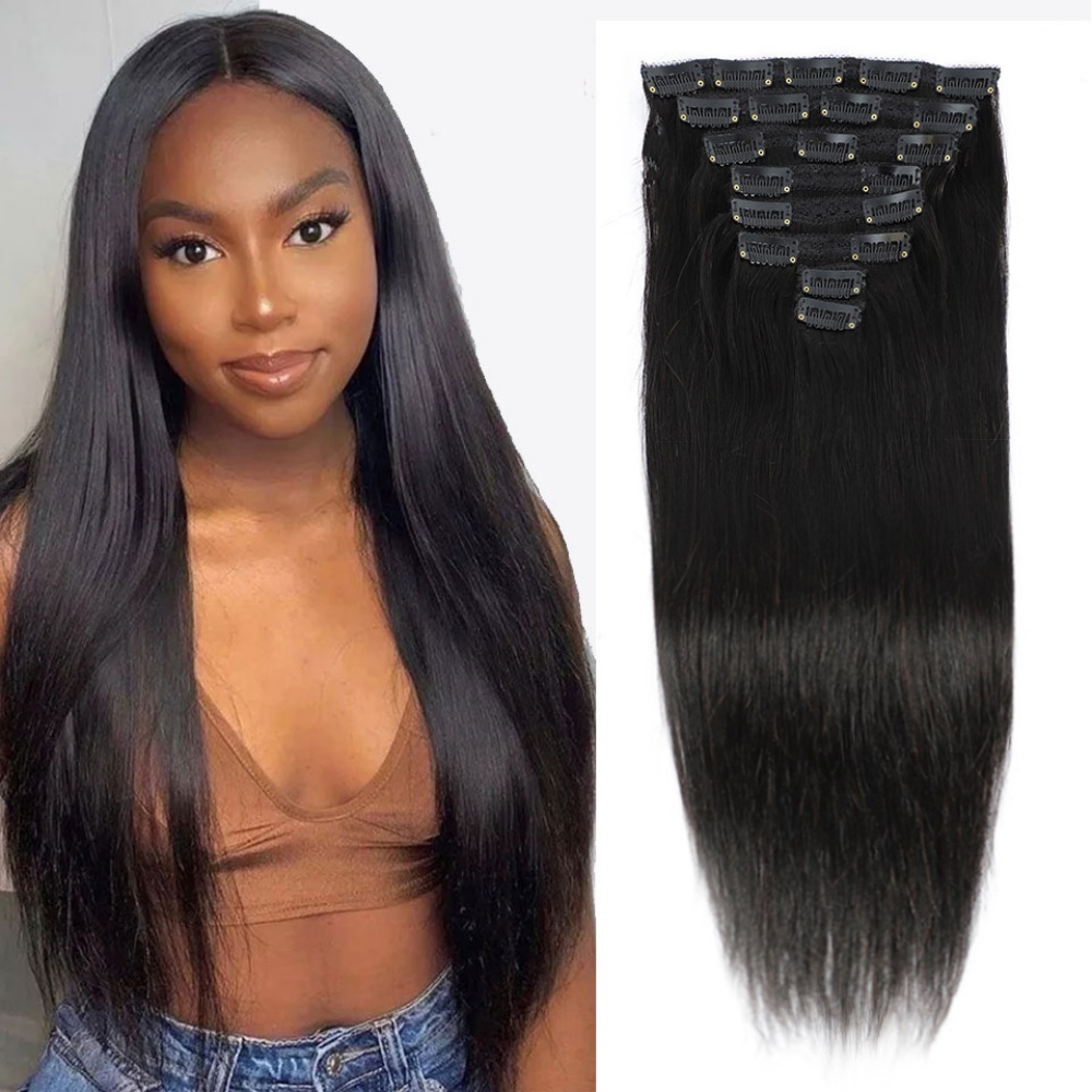 Natürliche gerade Clip-in-Haar – Seamless Clip In Hair Extensions Human Hair Bewertung und Preis