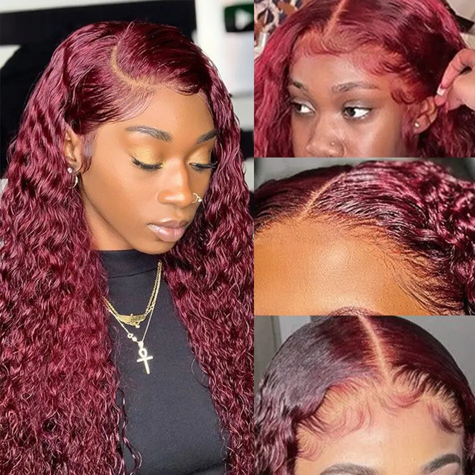 99J Burgunderrote Tiefwellen-P – Human Hair Wigs Bewertung und Preis