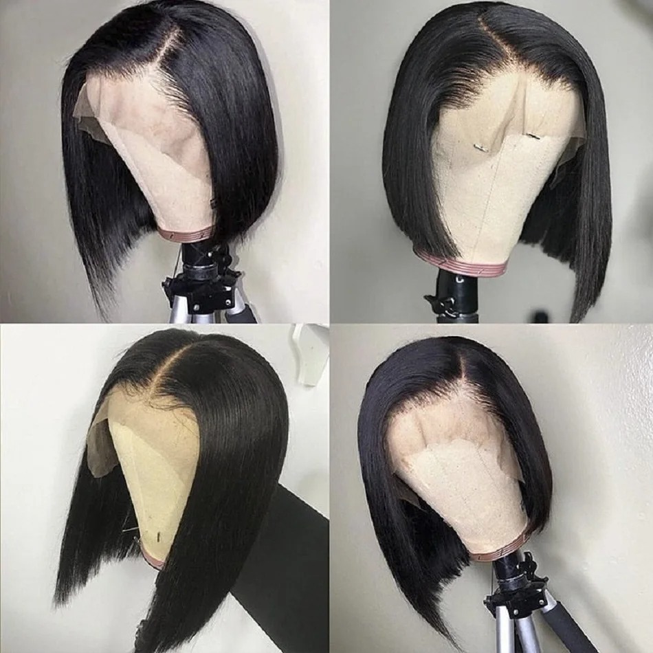 Schwarze Perücke, kurze Lace-F – Pre Parted 13X4 Lace Front Bob Wig Bewertung und Preis