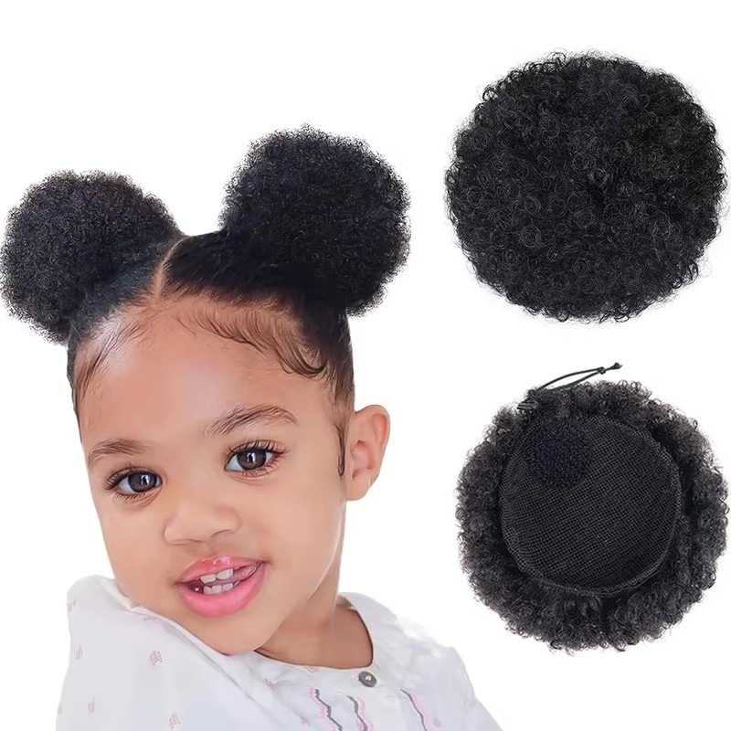 1 Stück/Packung Kinder-Haarpuf – Drawstring Afro Curly Puff Ponytail Bewertung und Preis