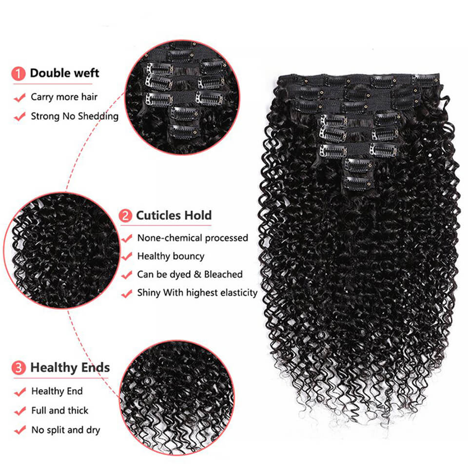 Kinky Curly Clip-In Echthaarve – Seamless Clip In Hair Extensions Human Hair Bewertung und Preis