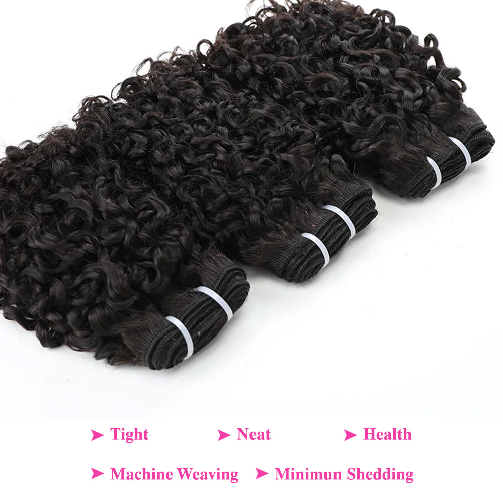Pixie Curl Haarbündel mit Vers – Deep Wave 3 Bundles With Closure Bewertung und Preis